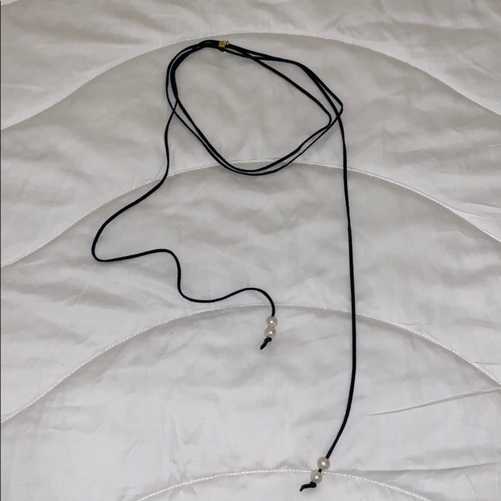 Black leather adjustable choker
